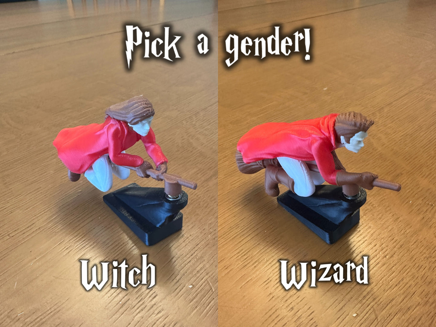 Witch and Wizard Broomstick Dashboard Drift Ornaments - Fantasy Car Decoration