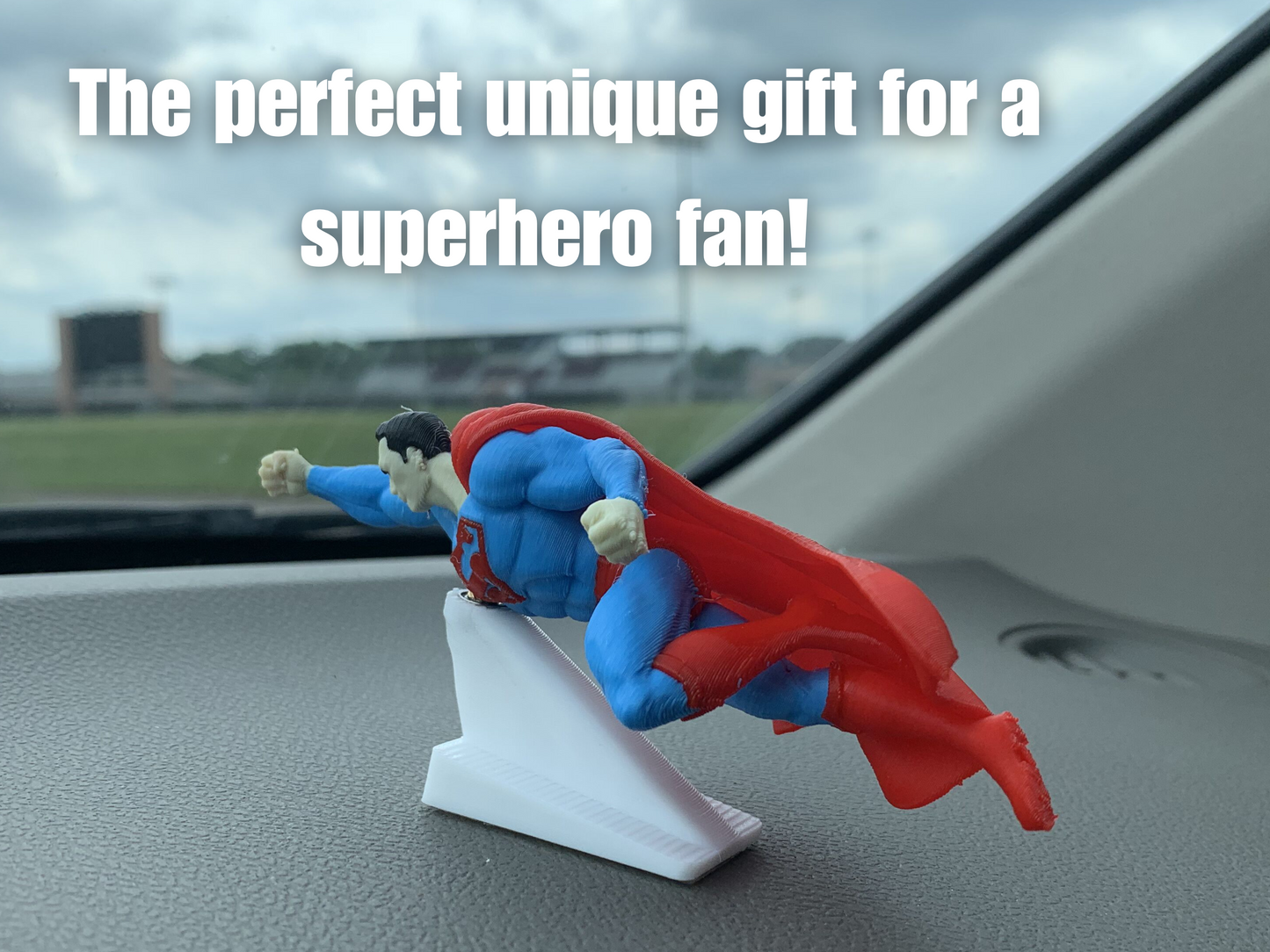 Super Man Car Dashboard Decoration Ornament -- Drifts and Spins as you Drive!