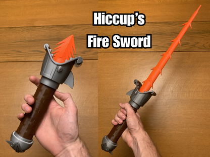 Hiccup Fire Sword from HTTYD | EXTENDABLE and RETRACTABLE