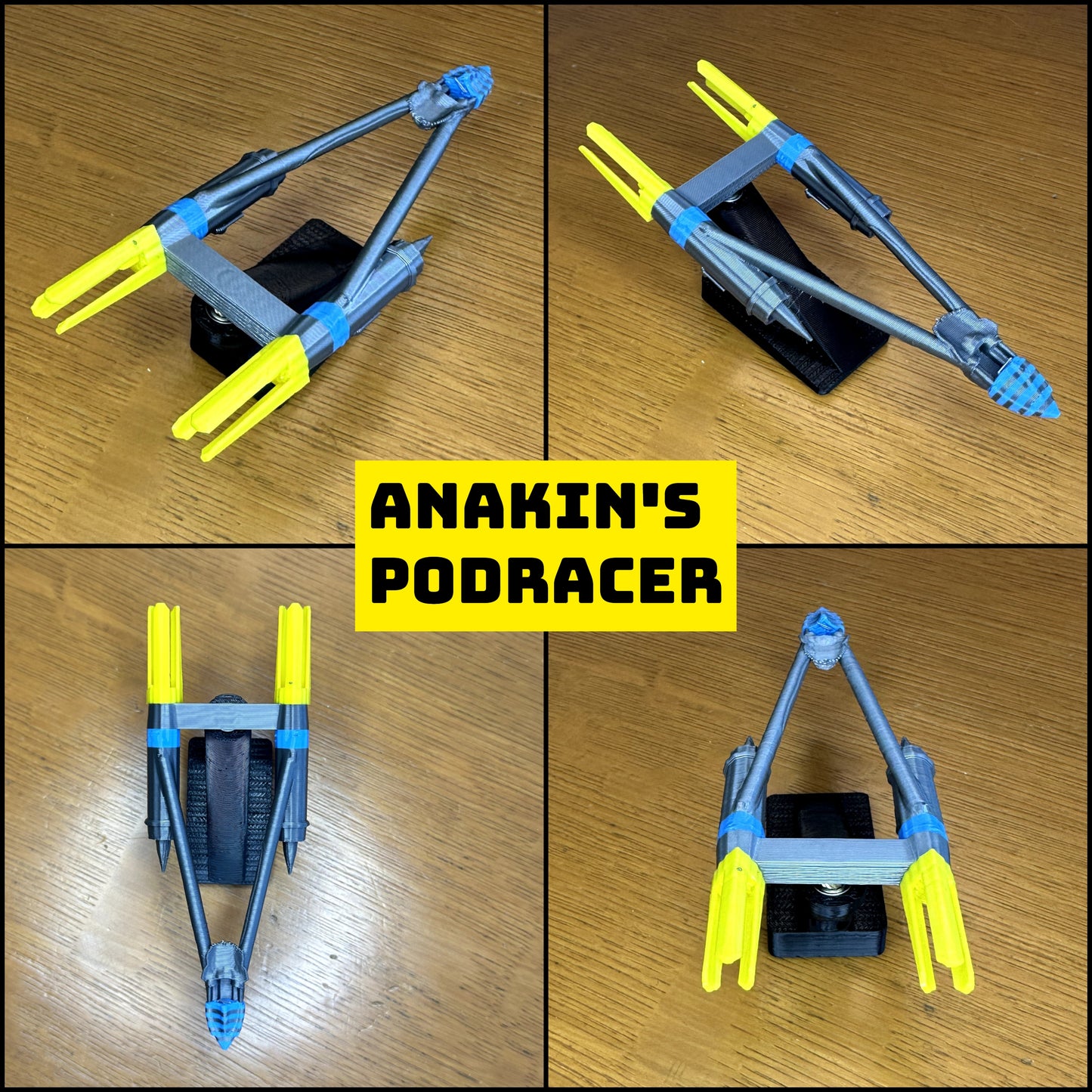 Yellow Podracer Car Dashboard Drift Ornament