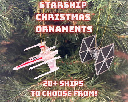 Starship Christmas Ornaments - 27 Different Starships Available